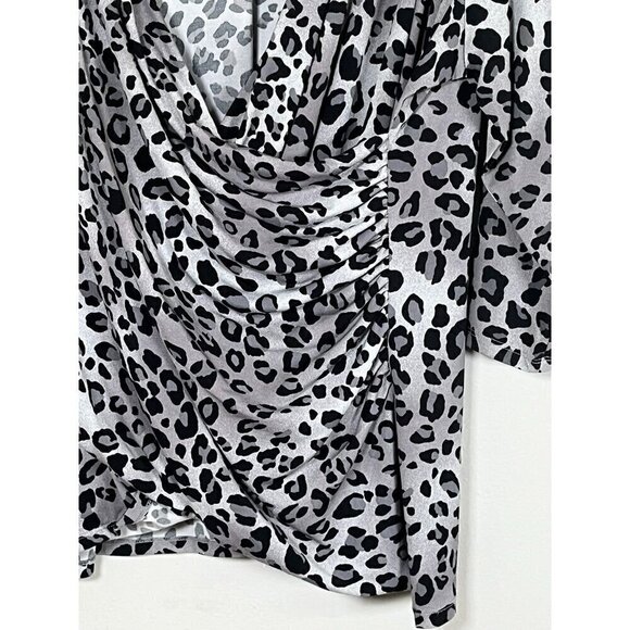 Lane Bryant Animal Print Metallic Top 22 Black Retro Western Classic Preppy 80s - Picture 4 of 11